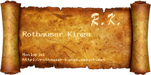 Rothauser Kinga névjegykártya